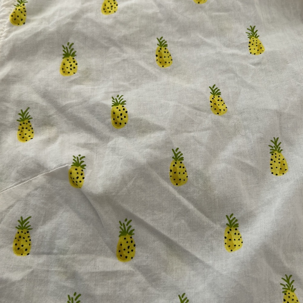 Lightweight White Button Up With Pineapples On It - image 3